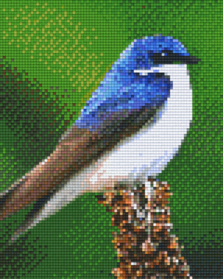 Blue Robin Four [4] Baseplate PixelHobby Mini-mosaic Art Kit image 0